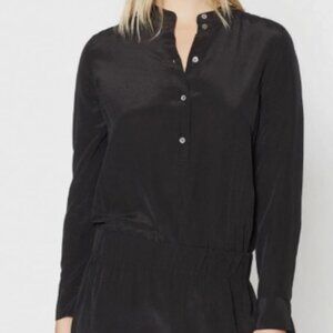 Equipment Women’s Chelsea Shirt Dress 100% Silk Small Solid Black